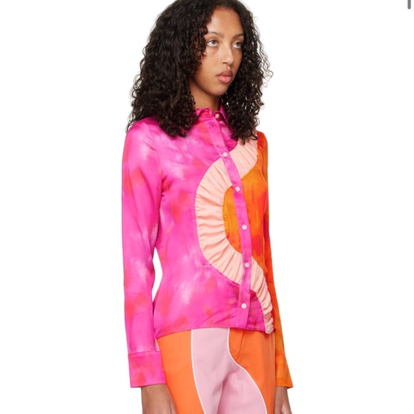 AHLUWALIA
watercolour-effect colour-block blouse size 12 US L - Picture 8 of 16